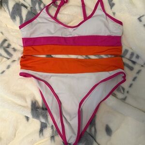 SHEIN Pink and Orange Bikini
